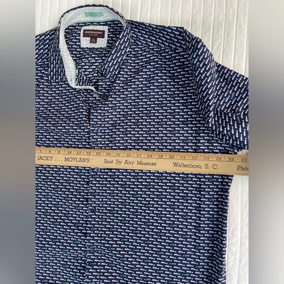 Johnston & Murphy 2 button-down, short sleeve men’s shirt blue & Pink XXL cotton - Picture 4 of 10